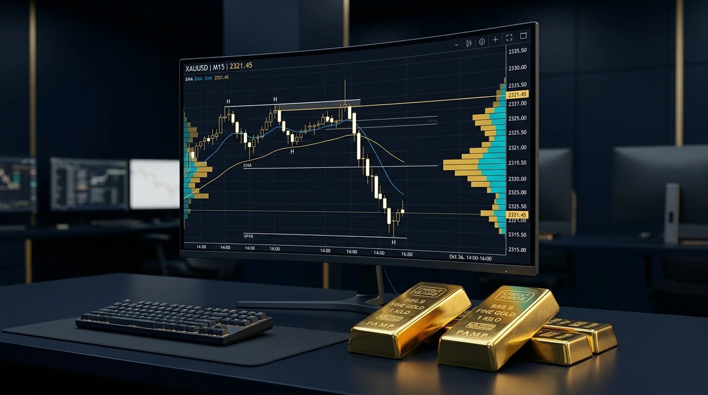 Gold liquidity sweep and Turtle Soup reversal pattern illustrating stop runs above session highs